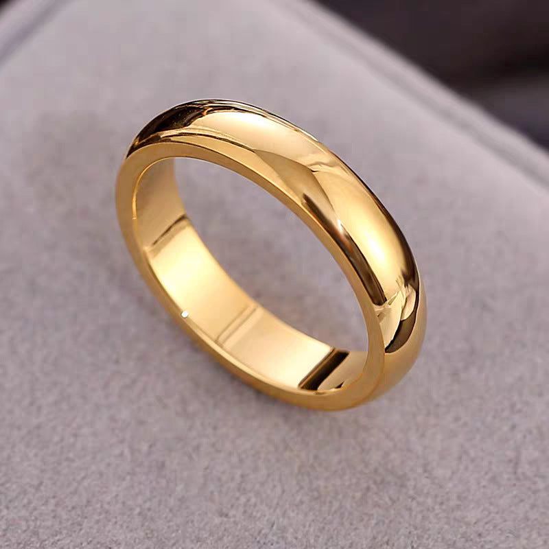 Wholesale Popular Simple Titanium Steel 4mm Spherical Plain Ring