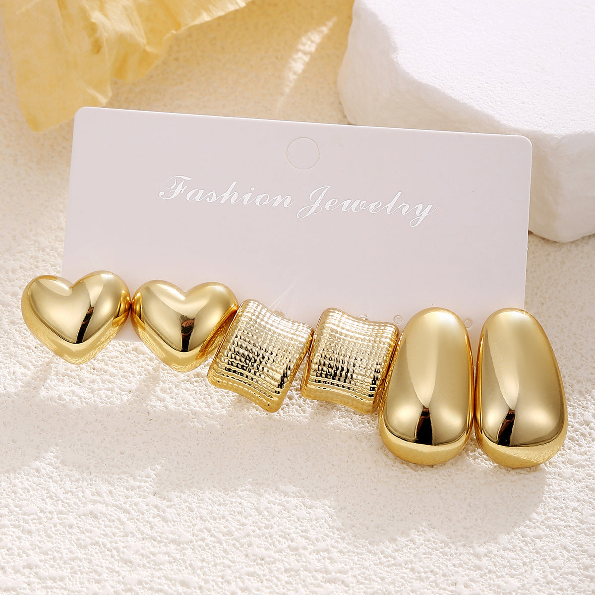 Wholesale Heart-shaped teardrop earring set