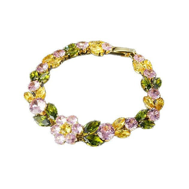 Wholesale  Color Zirconium Flower Bracelet