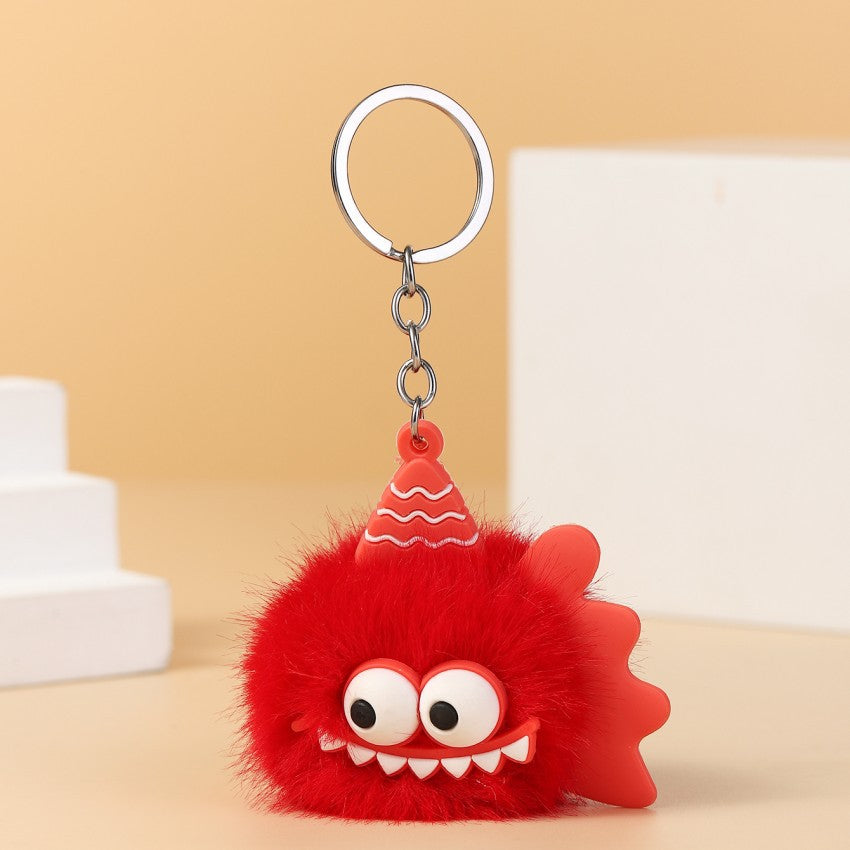 Wholesale Plush Monster Cute Fur Ball Keychains Pom Pom ACC-KC-RongR054