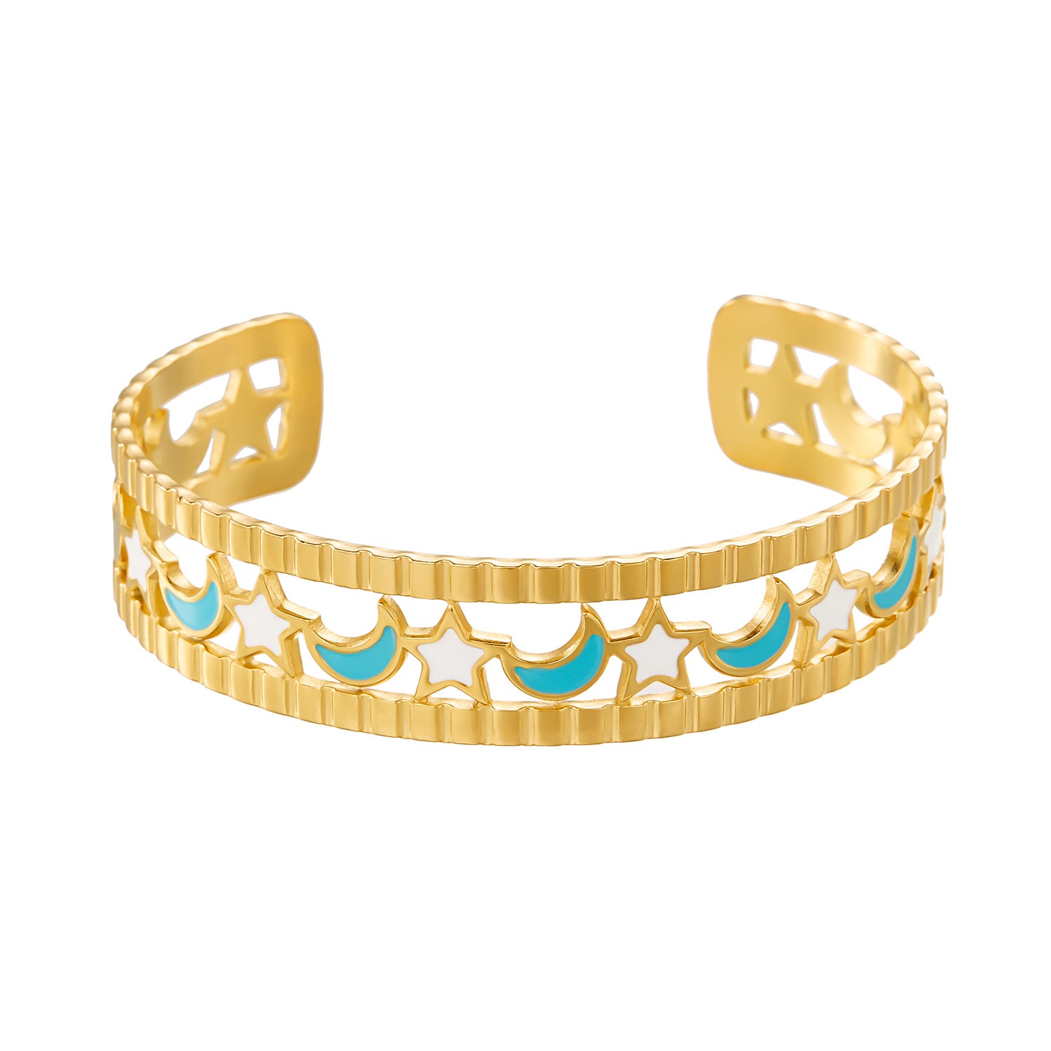 Wholesale stainless steel not fade cold  love oil drop light luxury open bracelet