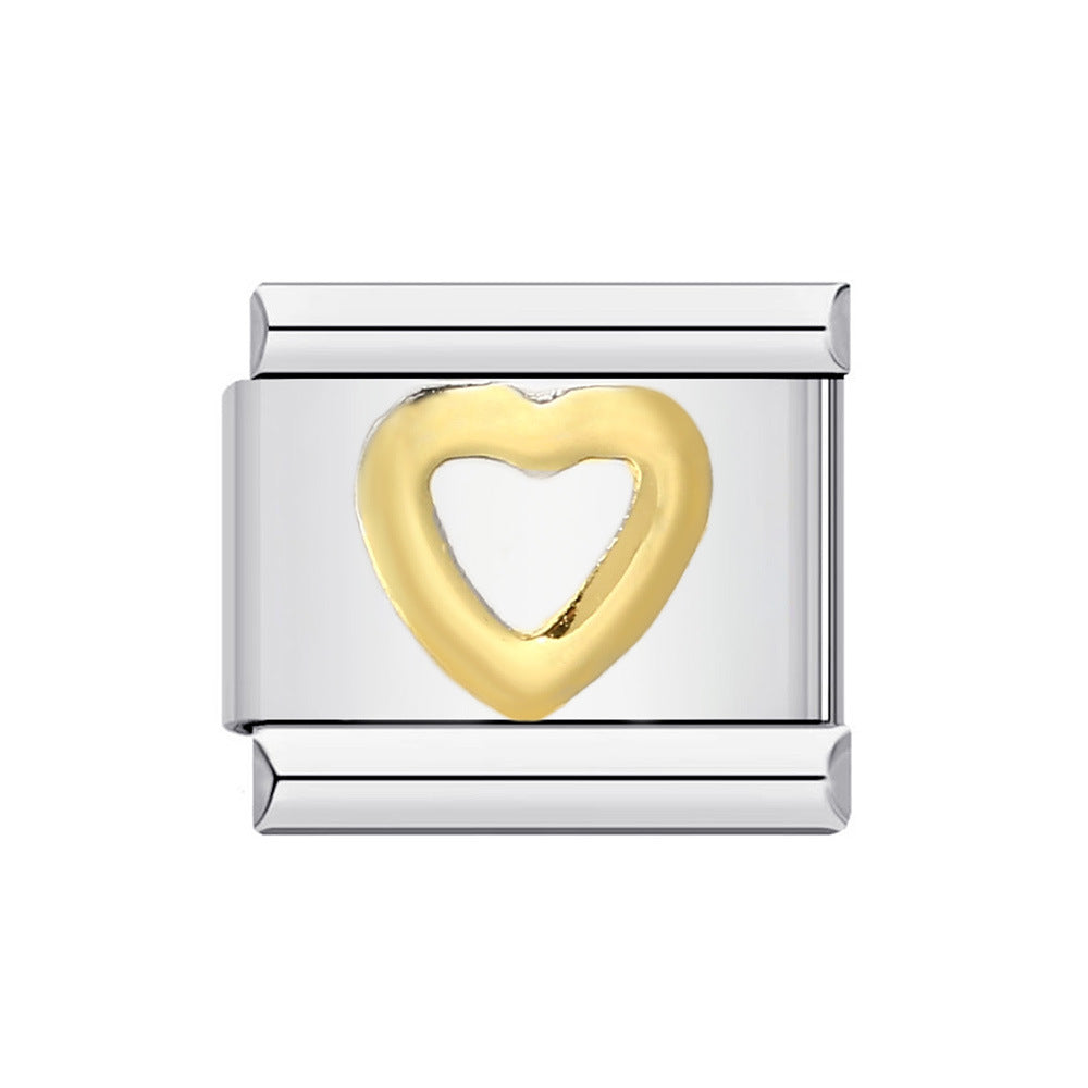 Wholesale Italian Charm Bracelet  pink English letters DIY Stainless Steel Composable Bracelet