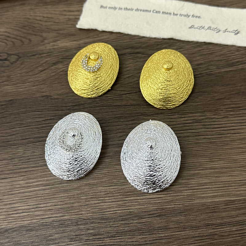 Wholesale Metal Asymmetric Oval Earrings