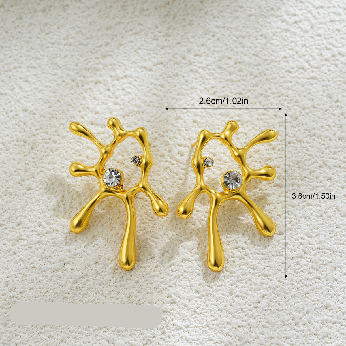 Wholesale 18K gold broken gold geometric earrings flower water drop U-shaped earrings