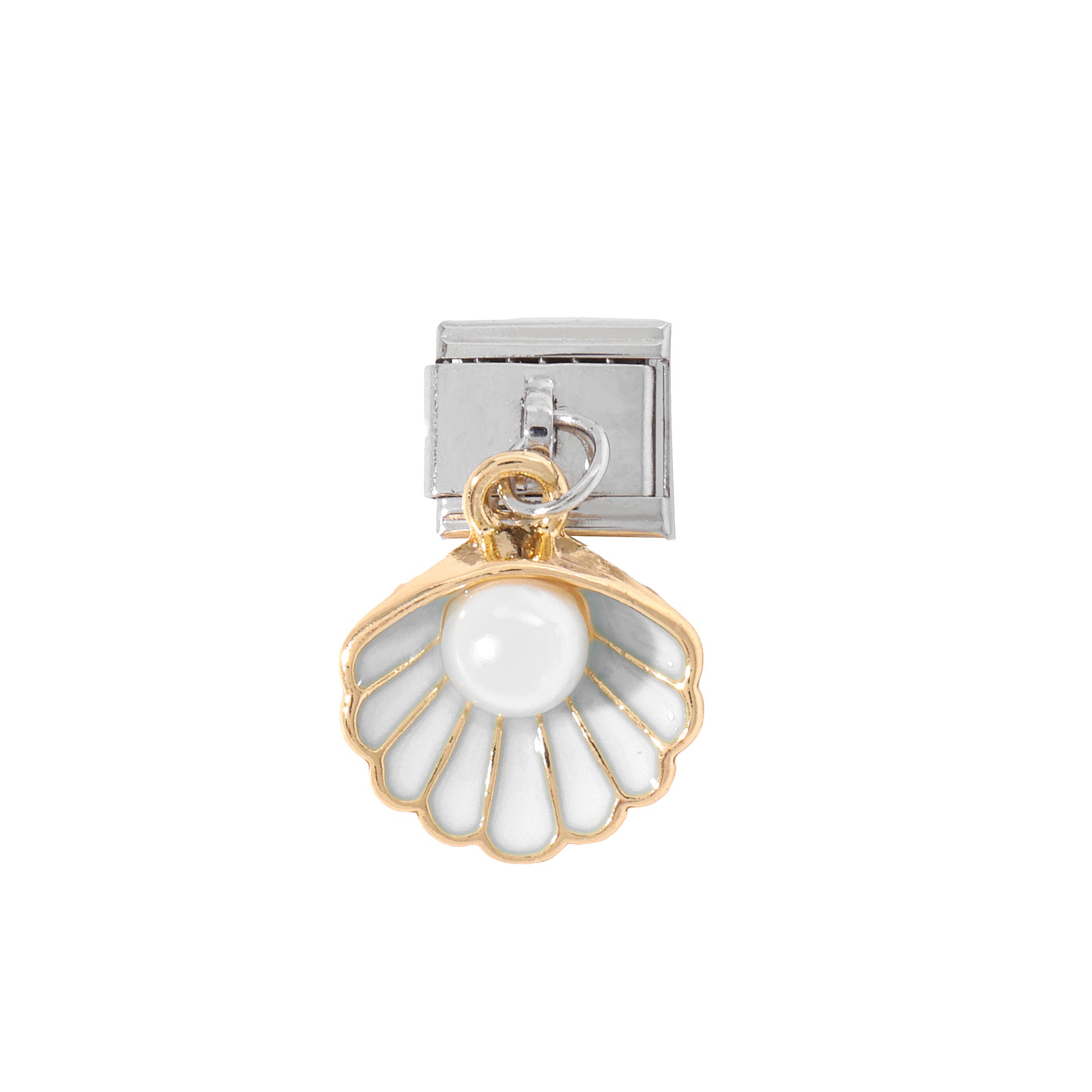 Wholesale 10pcs Italian Charm Bracelet 9mm DIY Splicing Removable Shell Pearl Water Drop Stainless Steel Composable Bracelet