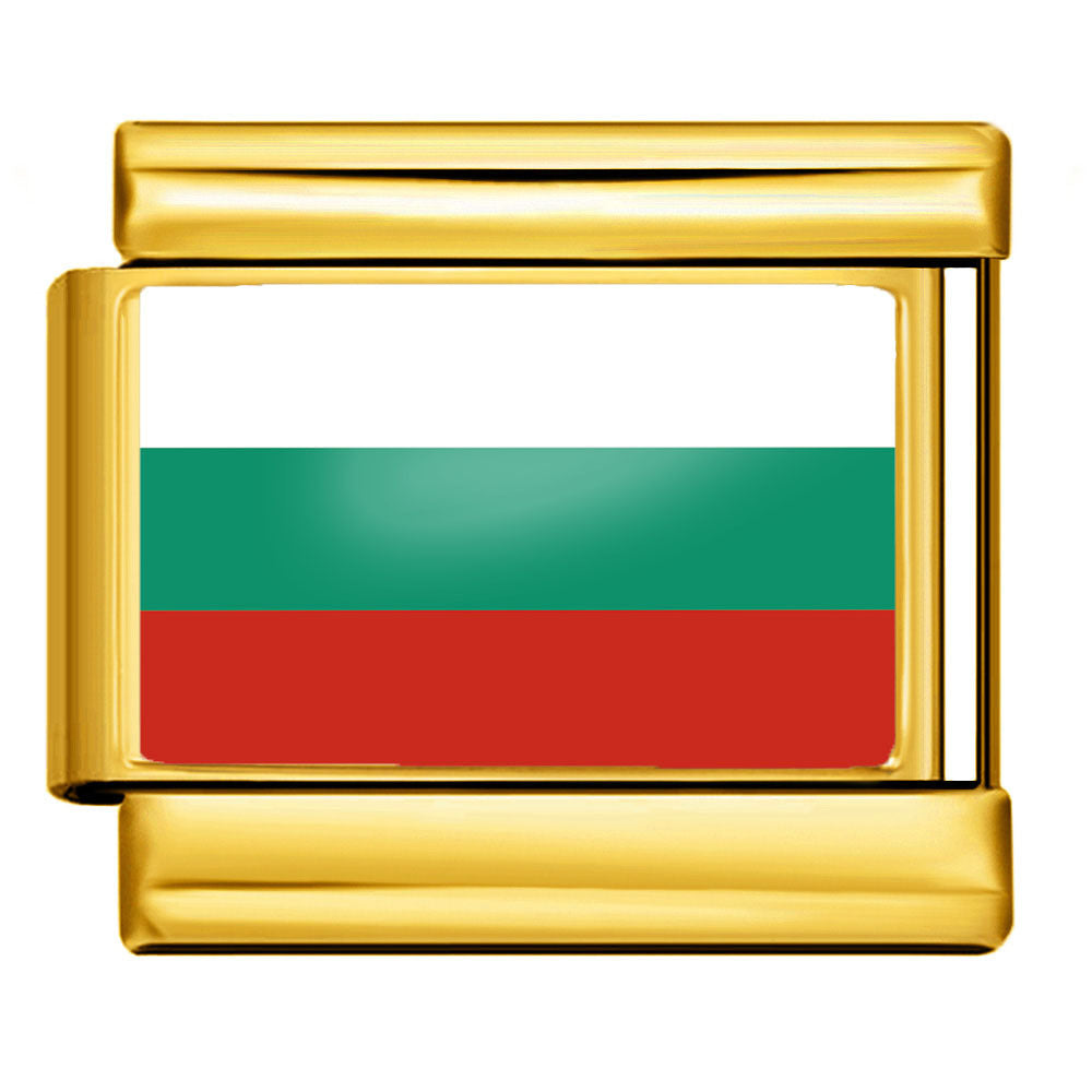 Wholesale Golden World Flag Photo Epoxy Italian Module Bracelet DIY Stainless Steel Elastic Strap Chain Bracelet