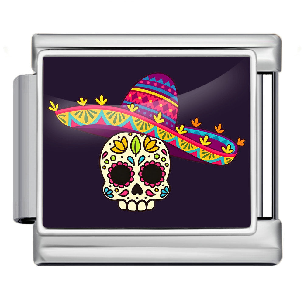 Wholesale Stylish Day Of The Dead Skull Modular Bracelet Stainless Steel DIY Detachable Jewelry Gift