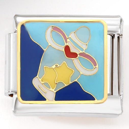 Wholesale Italian Charm Bracelet 9mm DIY Splicing Cute Creative Pattern Stainless Steel Composable Bracelet