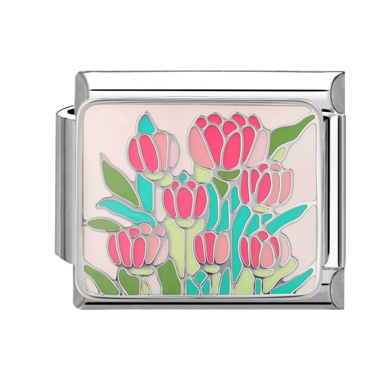 Wholesale  Italian Magic DIY Creative Steel Base Flower Module  Handmade Craft Charms