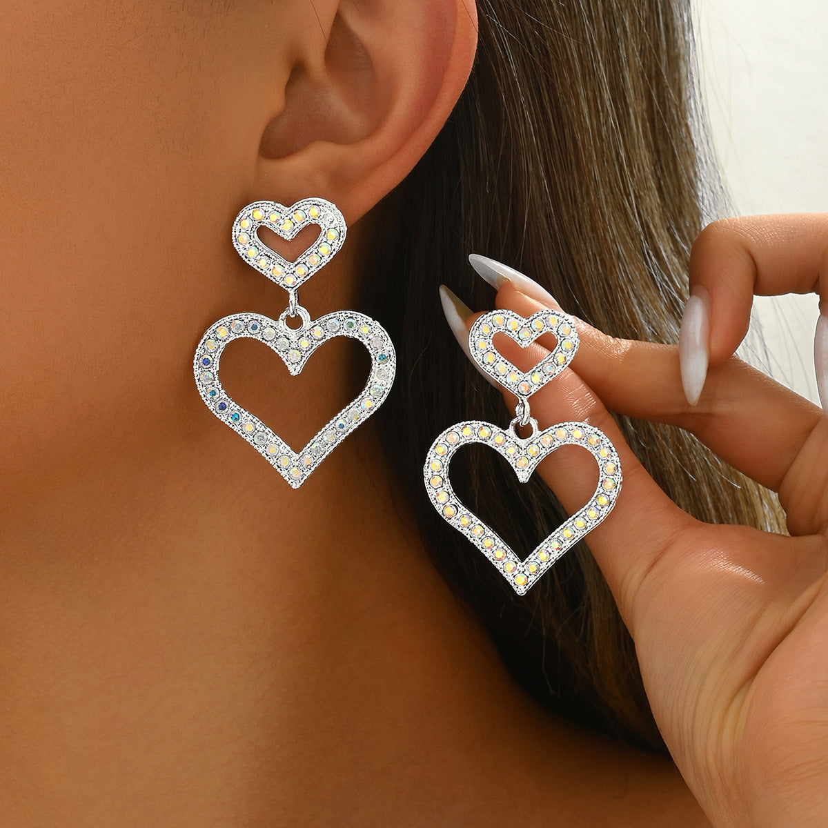 Wholesale Diamond Heart Earrings ACC-ES-BaSha011