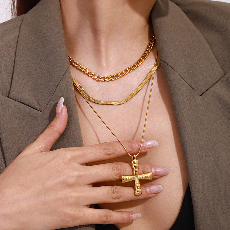 Wholesale cross stainless steel necklace