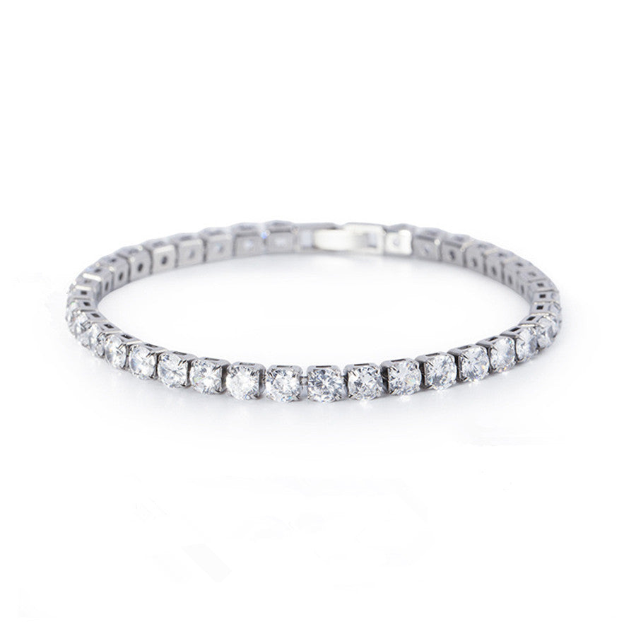 Wholesale Silver Moissanite Tennis Bracelet Simple Chain Fashion Accessory for Unisex
