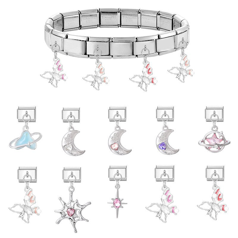 Wholesale 9mm Italian Charm Starter Bracelets DIY Pendant Style Stainless Steel Composable Bracelet
