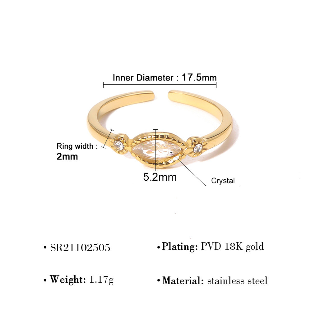 Wholesale White Zircon Titanium Steel Ring