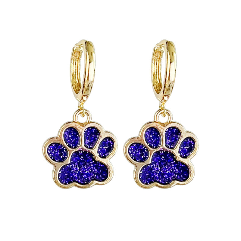 Wholesale 2 Pairs/pack Sports Multi-color Earrings Rugby Shiny Oil Drop Thick Metal Earrings ACC-ES-HY152