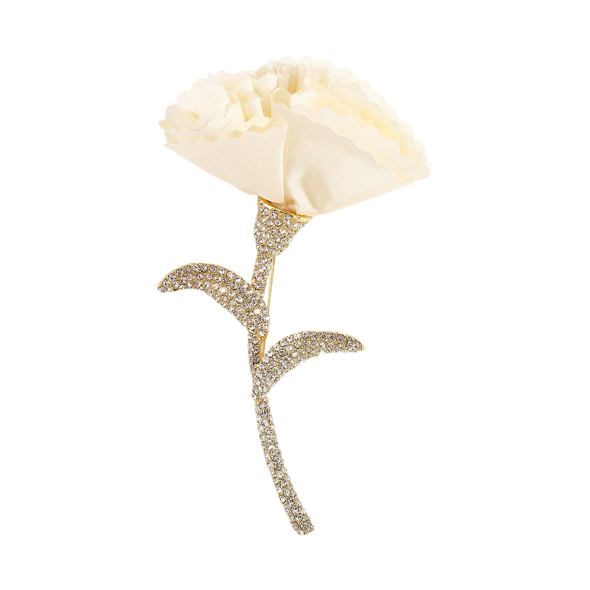 Wholesale  Retro Exaggerated  Rhinestone Fabric Flower Brooch