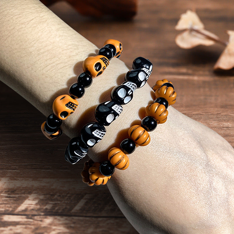 Wholesale  Beaded Bracelet suit Pumpkin Skull Retro  Bracelet