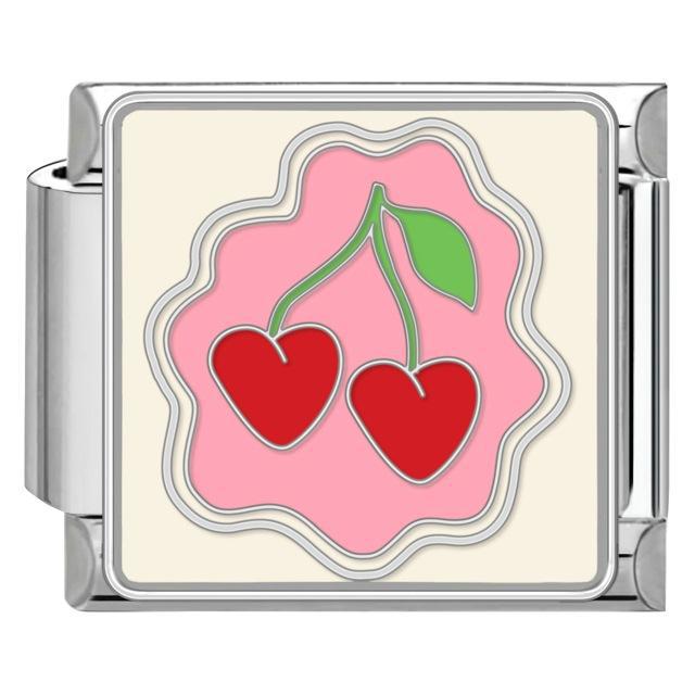 Wholesale DIY modular bracelet with cherry pattern,  original design,  Italian Charms Bracelet