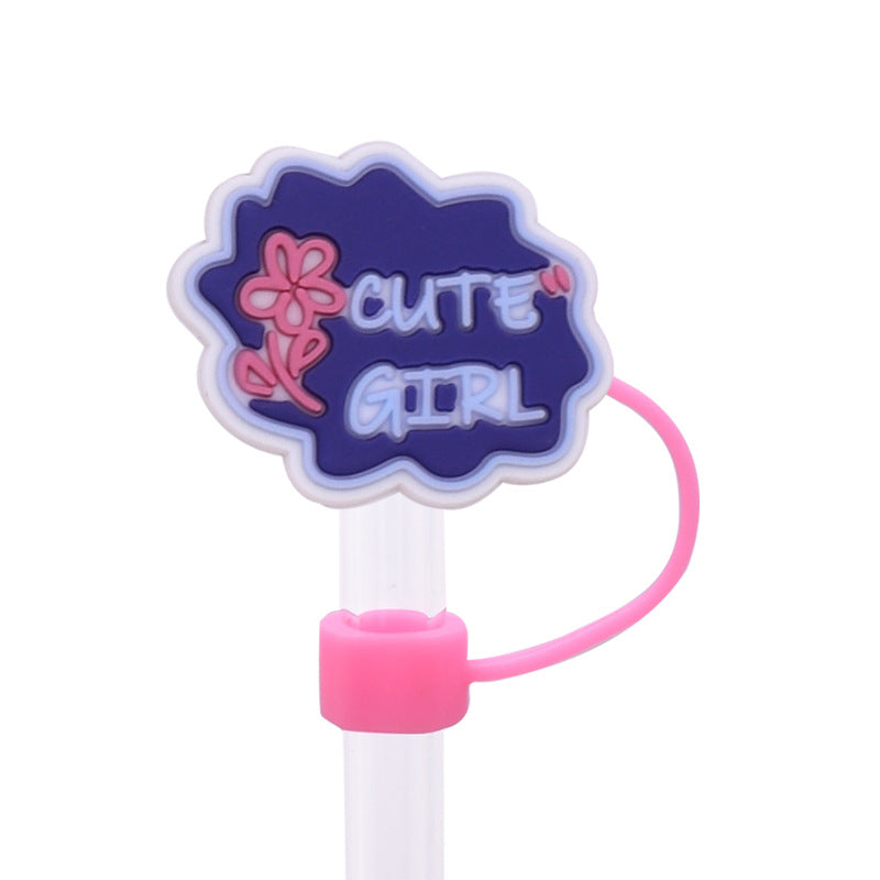 Wholesale Random 100pcs Cute Cartoon Dessert Straw Cover 10MM Straw Tube Cap