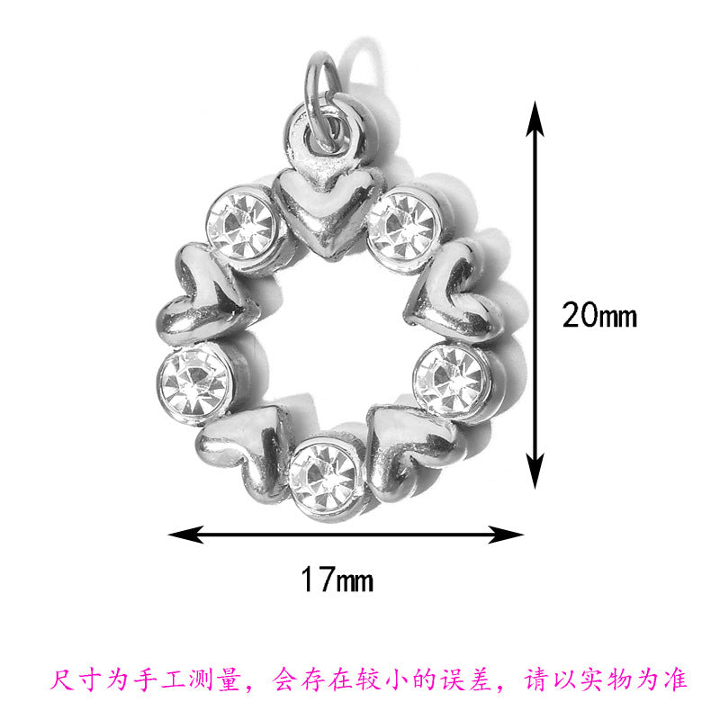 Wholesale Stainless Steel Color-Preserving DIY Heart  Charms