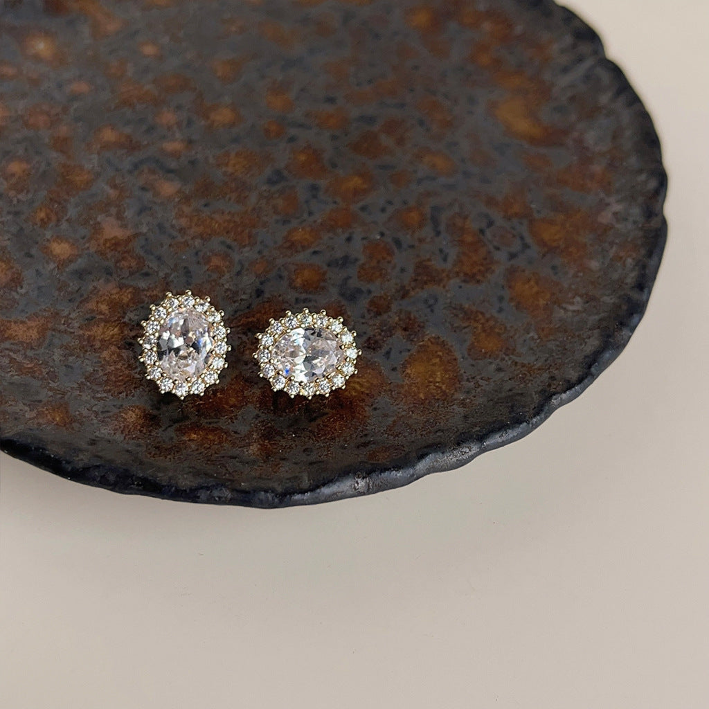 Wholesale Sugar Cube Zircon Earrings