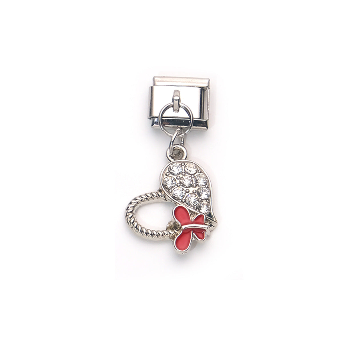 Wholesale 10pcs Italian Charm Bracelet 9mm DIY Splicing Heart Butterfly Pendant Stainless Steel Composable Bracelet