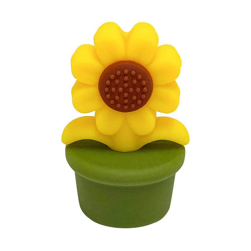 Wholesale of 10PCS Planter Sunflower Food Grade Silicone Beads ACC-BDS-WDX042