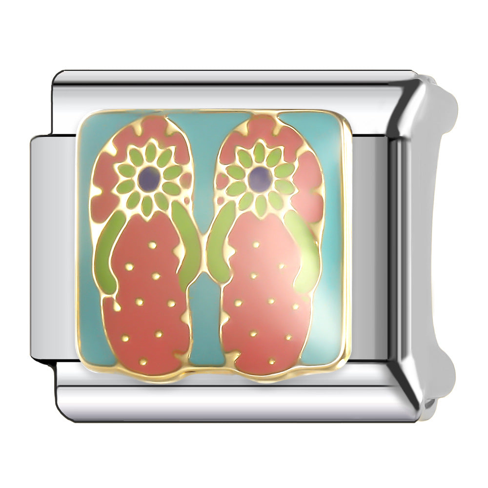 Wholesale Italian Charm Bracelet 9mm DIY Splicing Fruit and Vegetable Series Stainless Steel Composable Bracelet