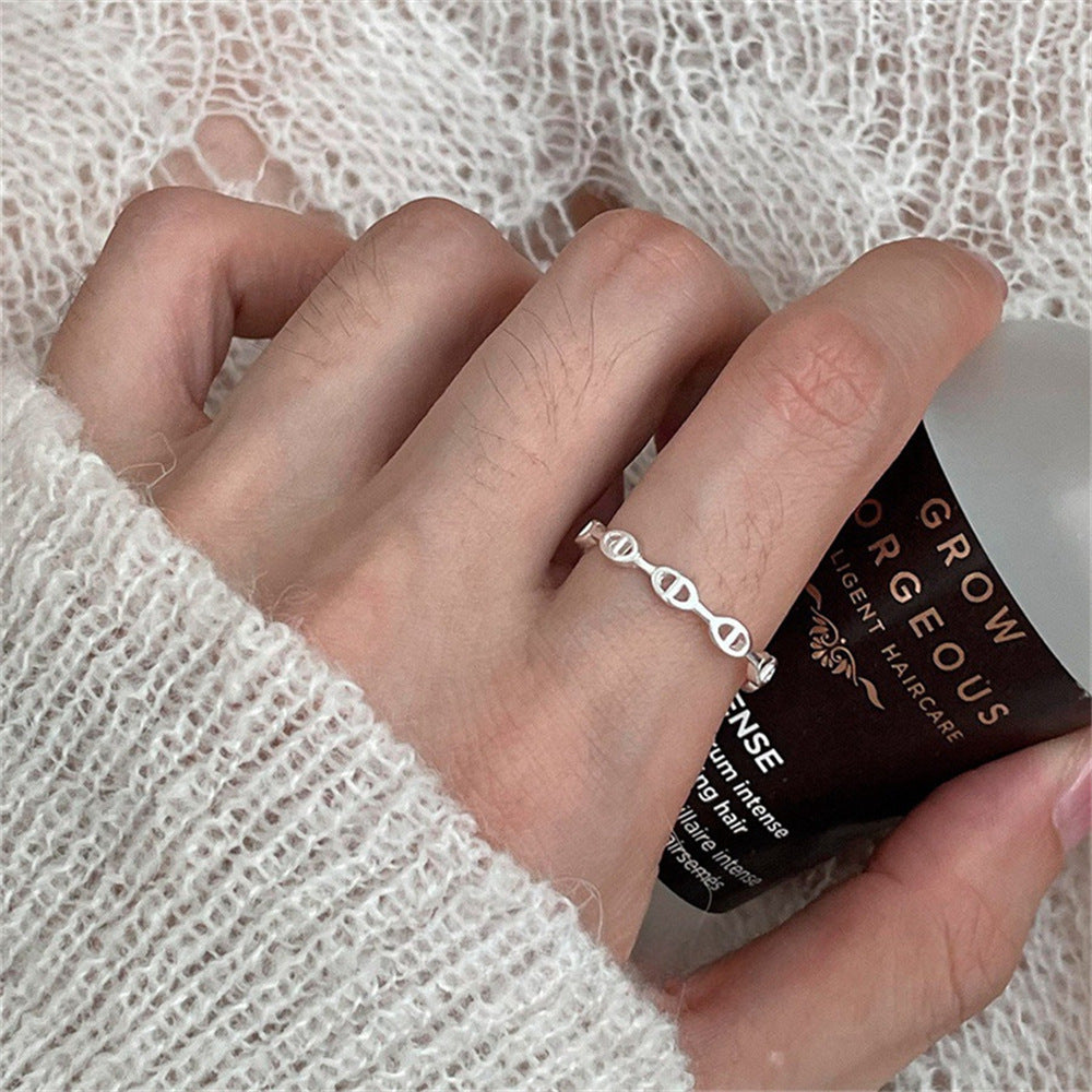 Wholesale 925 Silver Vintage Pearl Bow Plain Ring ACC-RS-Yues004