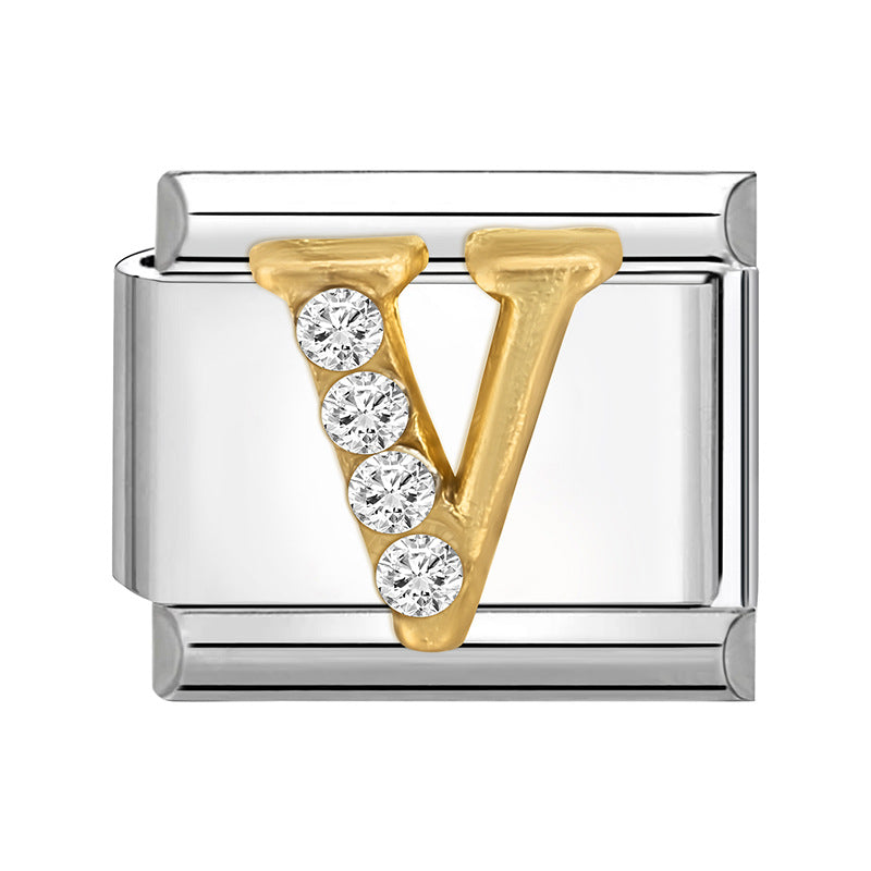 Wholesale 9mm Italian Charm Starter Bracelets DIY Letter Series Stainless Steel Composable Bracelet