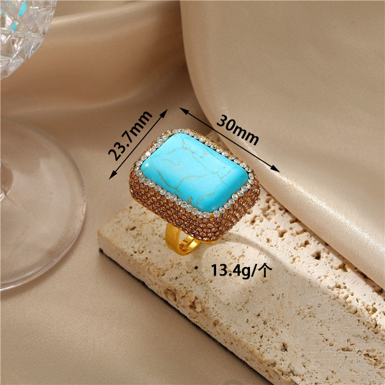 Wholesale  baroque pearl glitter ring  open ring