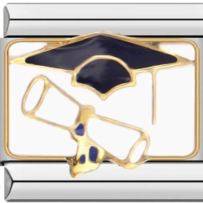 Wholesale Italian Charm Bracelet 9mm DIY Splicing Removable Student Graduation Pattern Stainless Steel Composable Bracelet