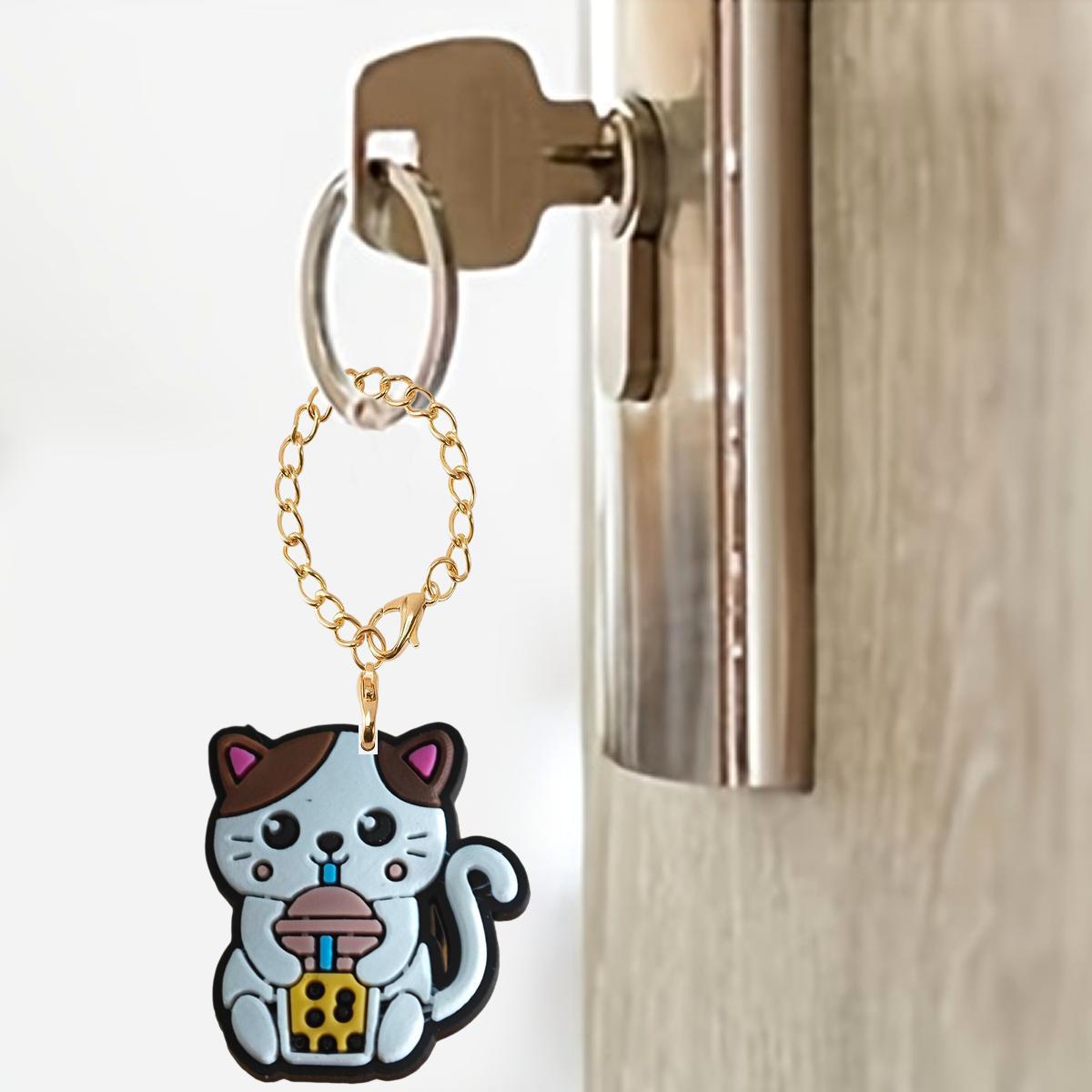 Wholesale Cartoon Milk Tea Cup Soft Rubber Hanging Chain Cup Accessories Chain ACC-CA-XieJi010