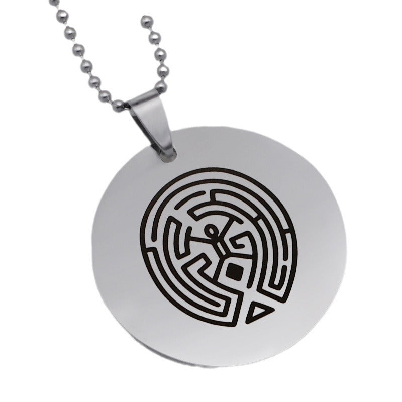 Wholesale World Maze Stainless Steel Round Necklace
