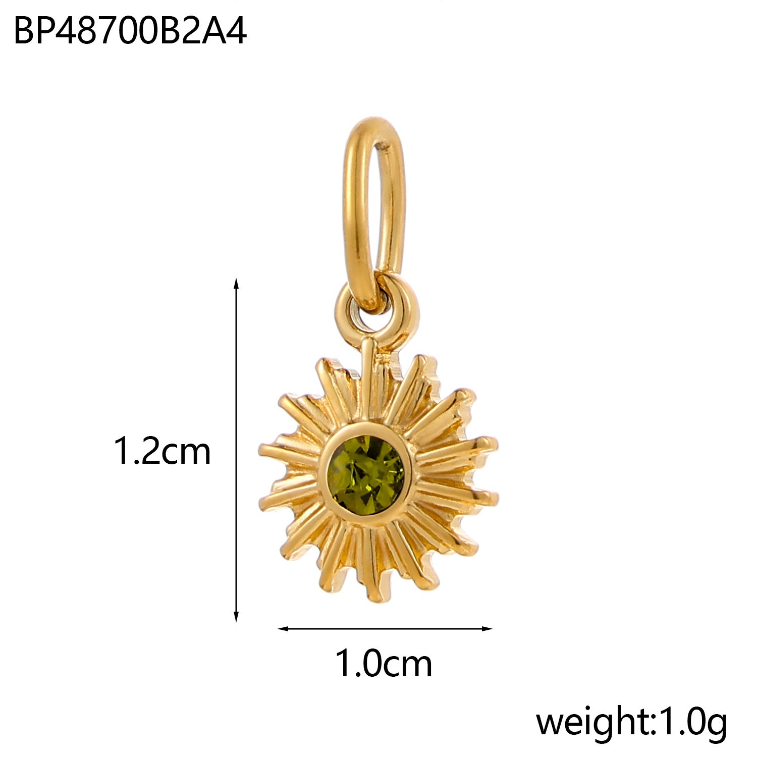 Wholesale Sun Bohemian Natural Stone Titanium Steel Pendant DIY Crescent Stainless Steel Pendant