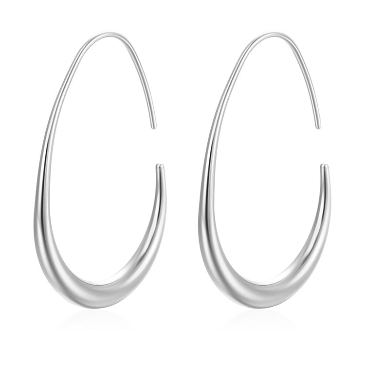 Wholesale European Style Egg-Shaped Electroplated Stainless Steel Earrings Fashion Accessory