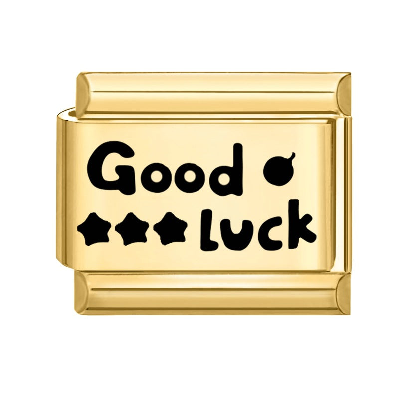 Wholesale Number &  Letter Italian Charms DIY square Single Section Creative Stainless Steel Composable Bracelet