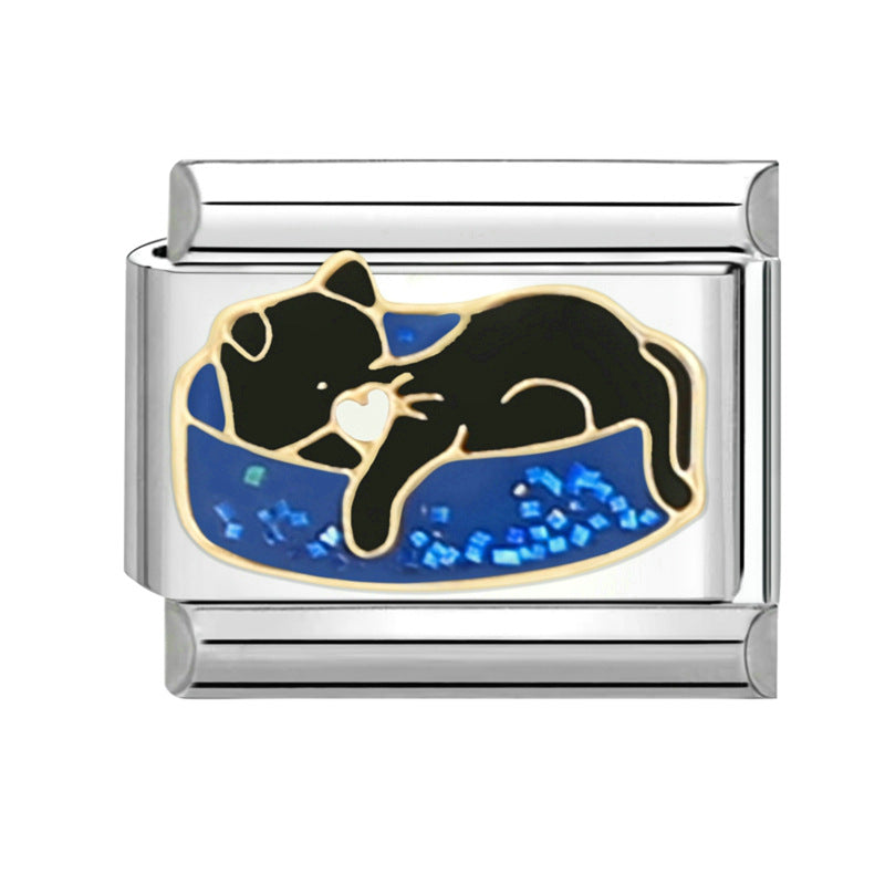 Wholesale Italian Charm Bracelet 9mm DIY Splicing Creative Pattern Stainless Steel Composable Bracelet