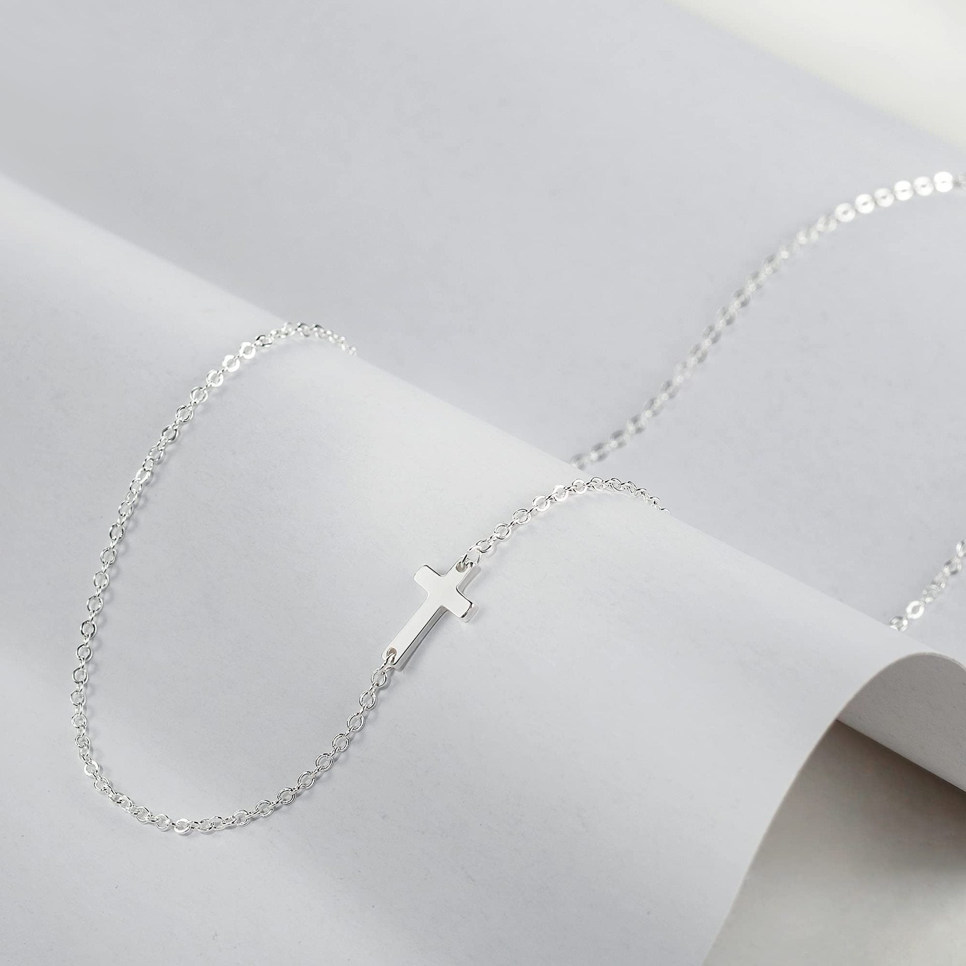 Wholesale  Stainless Steel Double Layer Cross Necklace