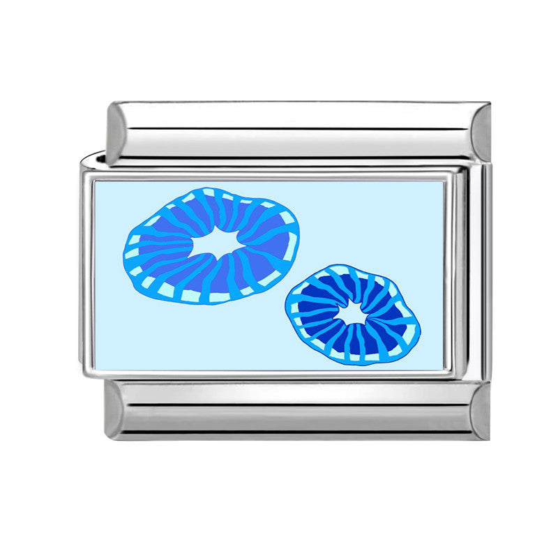 Wholesale 9mm Italian Charm Starter Bracelets Blue series DIY square Single Section Creative Stainless Steel Composable Bracelet