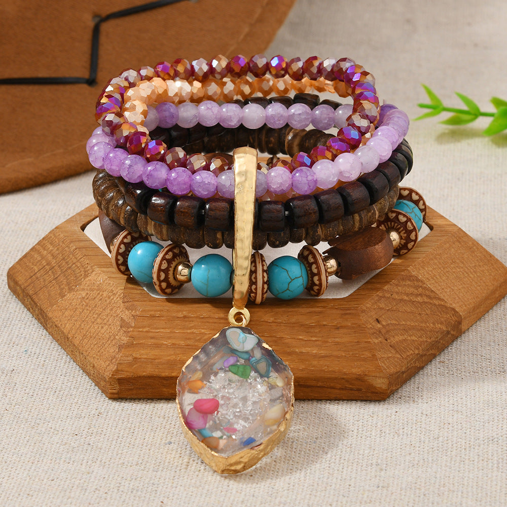 Wholesale Turquoise wood bead bracelet