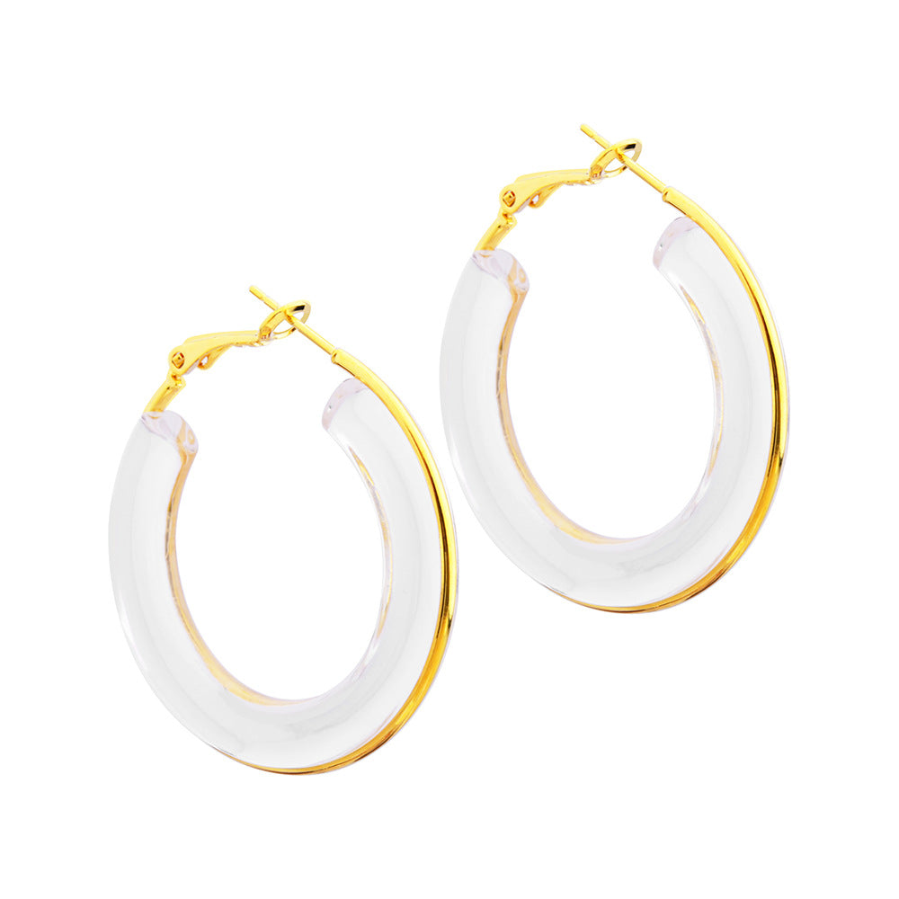 Wholesale Transparent Resin Exaggerated Personalized Earrings