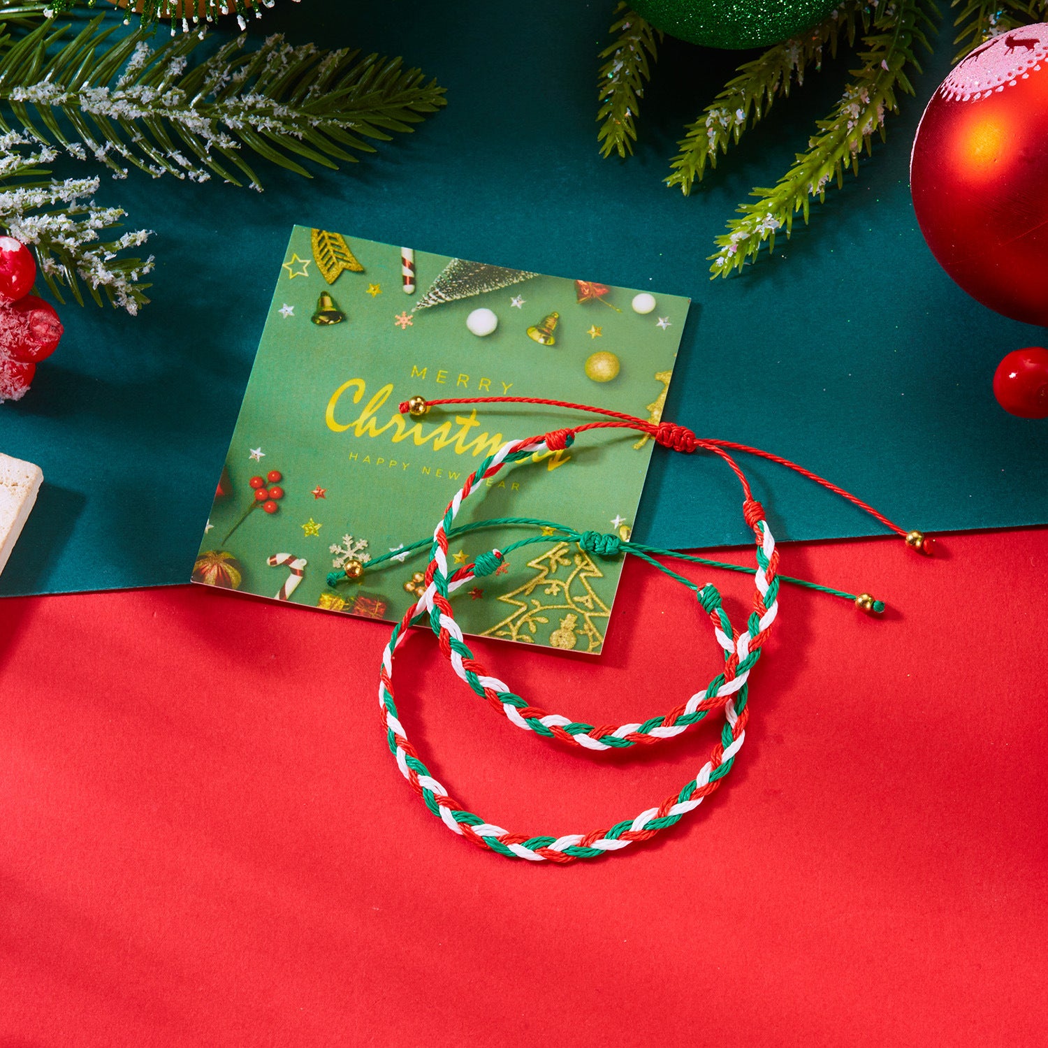 Wholesale  Christmas Tree Letter Polymer Clay Beaded Bracelet