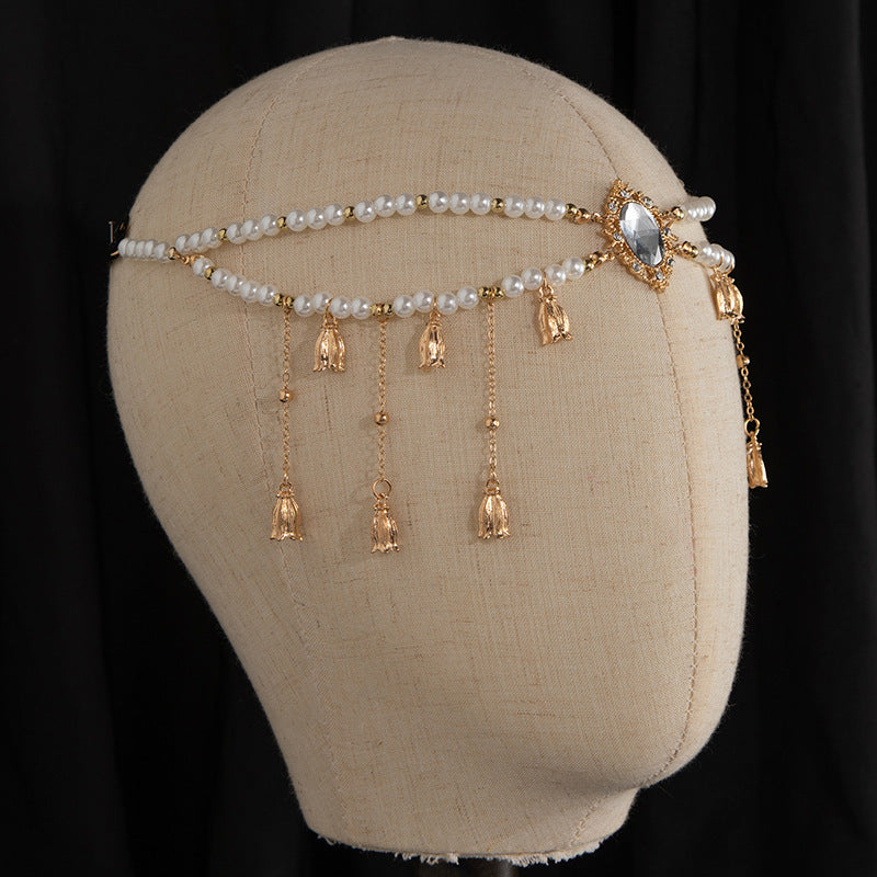 Wholesale Bohemian Alloy Forehead Chain with Tassel for Travel Photo Boutique Resale Jewelry Accessory
