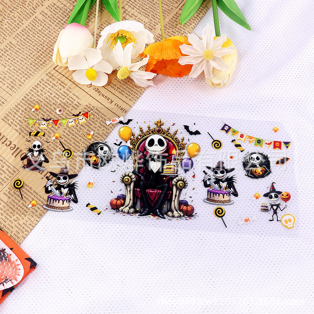 Wholesale Cartoon UV  16oz transfer stickers crystal stickers tear film leaving words crystal stickers glass stickers