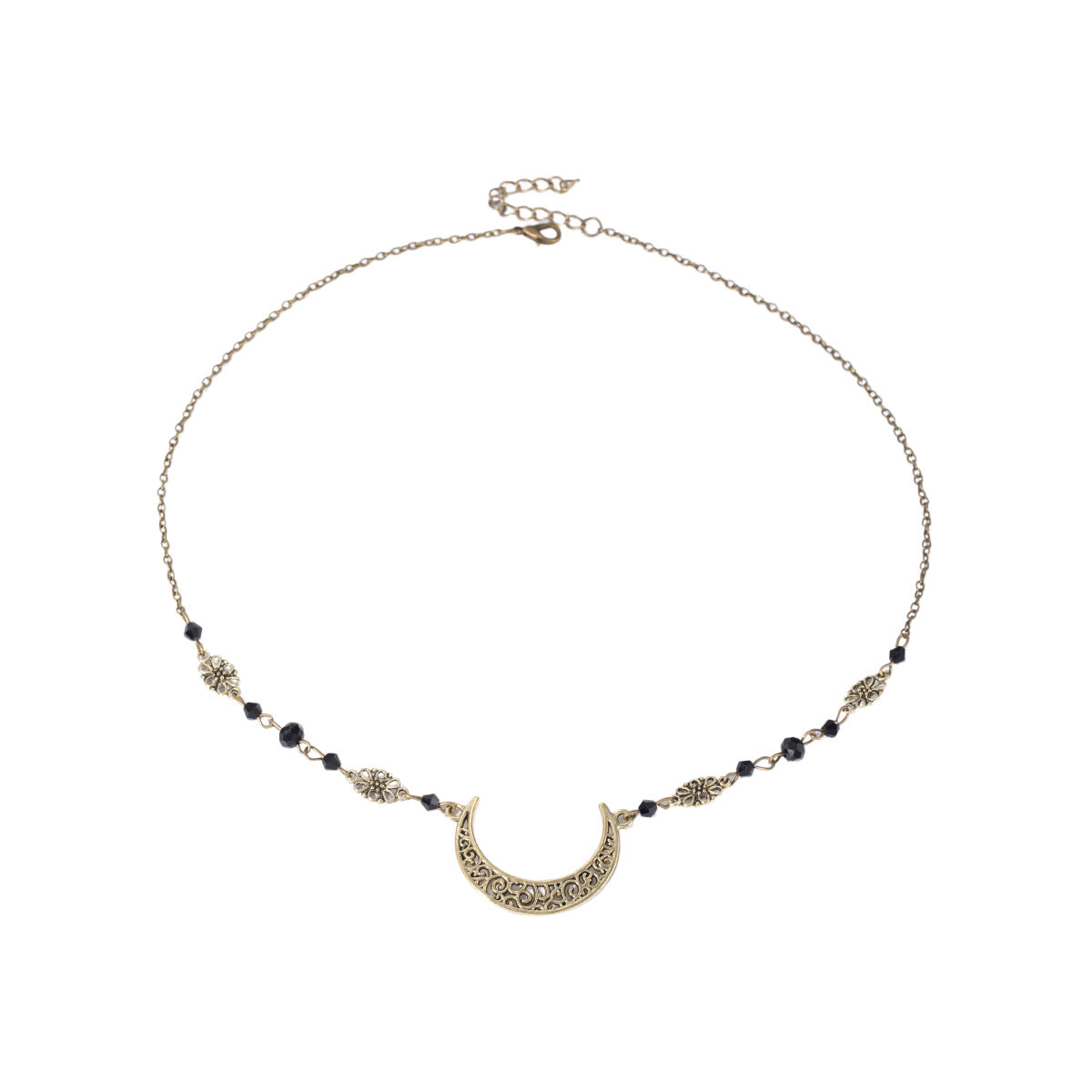 Wholesale Trendy Hollow Moon Pattern Layered Necklace Zinc Alloy Electroplated Star Pendant Fashion Jewelry Accessory