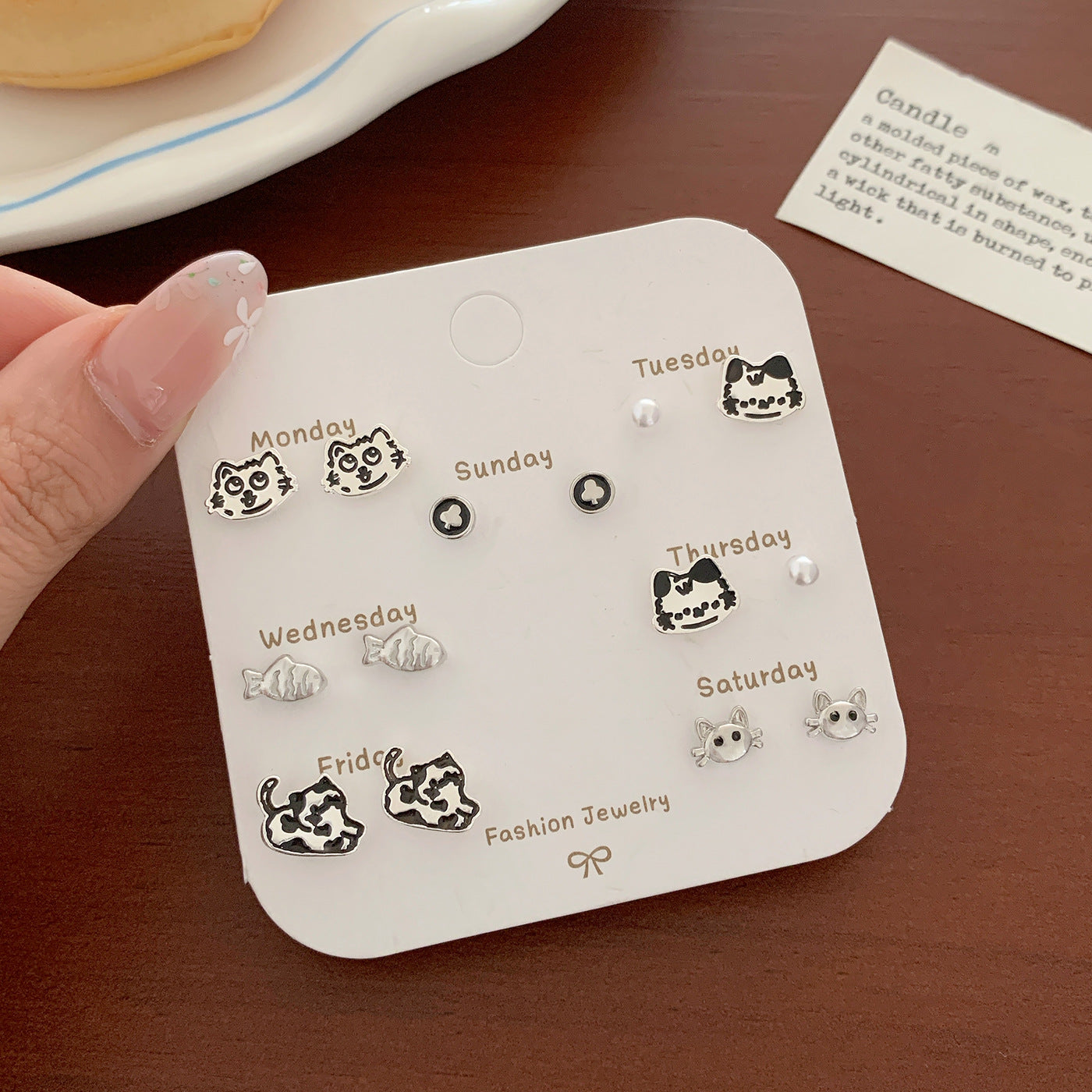 Wholesale Cartoon Cute Small Earrings Set Combination Silver Simple Compact  Earrings