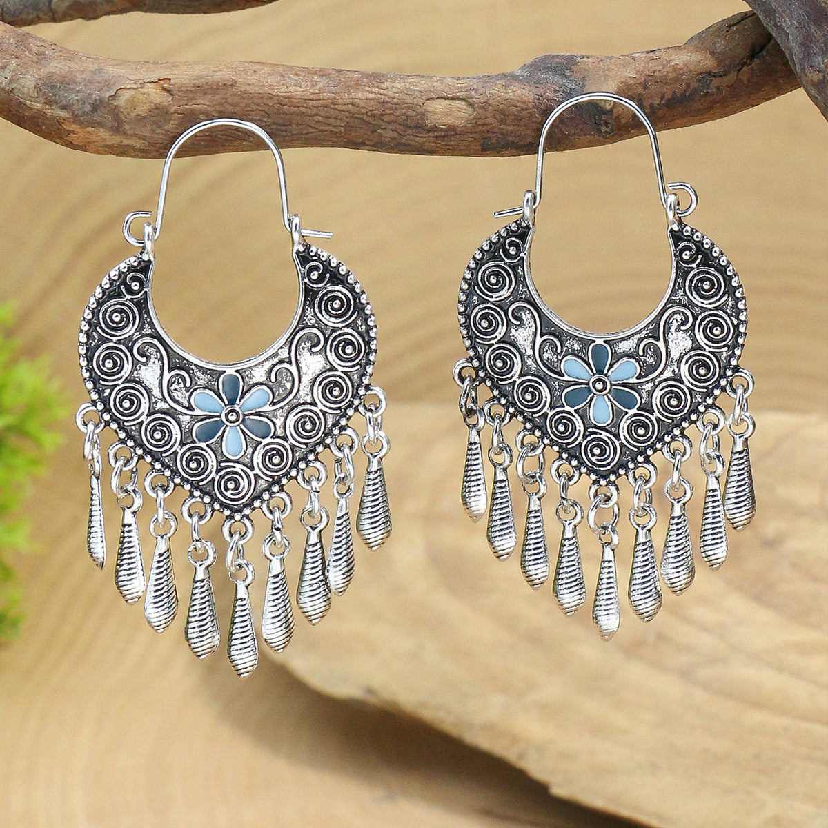 Wholesale Bohemian Ethnic Tassel Earrings Alloy Distressed Design,  Everyday Gift