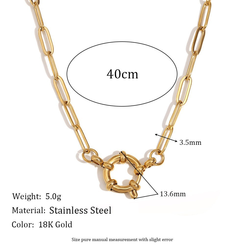 Wholesale Stainless steel electroplated 18K gold 12 birthstone adjustable pendant necklace