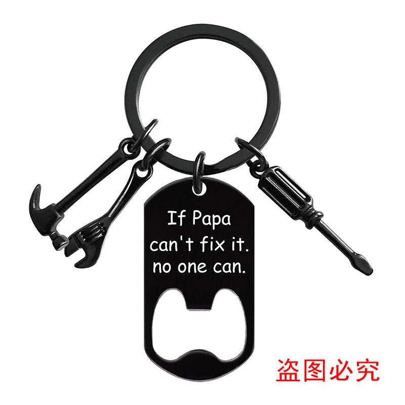 Wholesale Bottle Opener Tools Birthday Gifts Metal Keychains Father's Day Gifts Pom Pom ACC-KC-Ganggu016